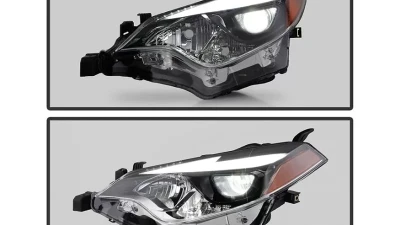 Xtune Black OE Style Projector Headlights w/ LED DRL Toyota Corolla 2014-2016                                     - PRO-JH-TCOL14-LED-BK - Image 11