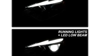 Xtune Black OE Style Projector Headlights w/ LED DRL Toyota Corolla 2014-2016                                     - PRO-JH-TCOL14-LED-BK - Image 13