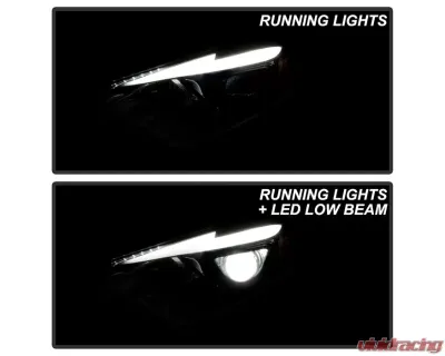 Xtune Black OE Style Projector Headlights w/ LED DRL Toyota Corolla 2014-2016 - PRO-JH-TCOL14-LED-BK