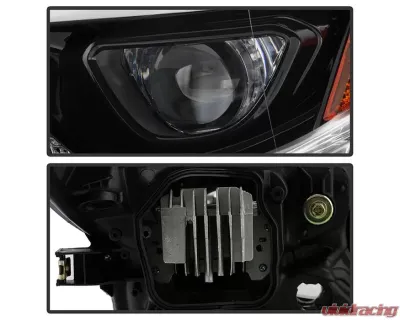 Xtune Black OE Style Projector Headlights w/ LED DRL Toyota Corolla 2014-2016 - PRO-JH-TCOL14-LED-BK