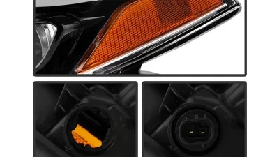 Xtune Black OE Style Projector Headlights w/ LED DRL Toyota Corolla 2014-2016                                     - PRO-JH-TCOL14-LED-BK - Image 7