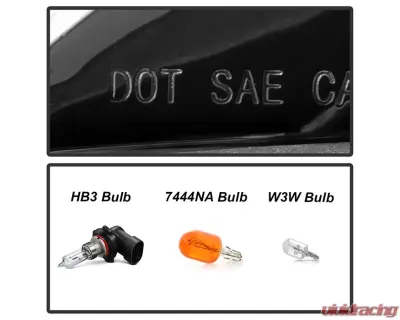 Xtune Black OE Style Projector Headlights w/ LED DRL Toyota Corolla 2014-2016 - PRO-JH-TCOL14-LED-BK