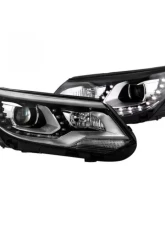 Xtune Chrome Projector LED Headlights with DRL Volkswagen Tiguan 2012-2017                                     - PRO-JH-VWT12-LED-C - Image 10