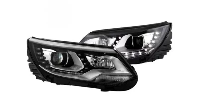 Xtune Chrome Projector LED Headlights with DRL Volkswagen Tiguan 2012-2017                                     - PRO-JH-VWT12-LED-C - Image 10