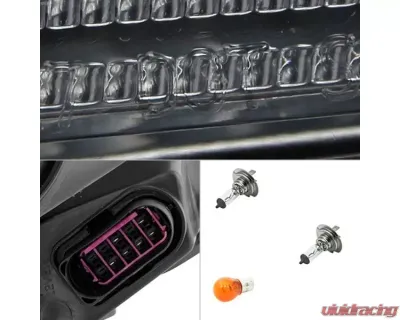 Xtune Chrome Projector LED Headlights with DRL Volkswagen Tiguan 2012-2017 - PRO-JH-VWT12-LED-C