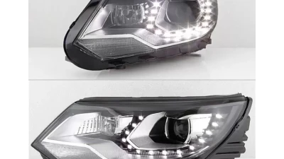 Xtune Chrome Projector LED Headlights with DRL Volkswagen Tiguan 2012-2017                                     - PRO-JH-VWT12-LED-C - Image 7