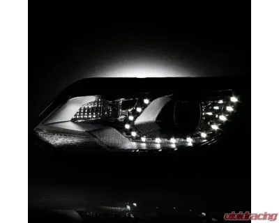 Xtune Chrome Projector LED Headlights with DRL Volkswagen Tiguan 2012-2017 - PRO-JH-VWT12-LED-C