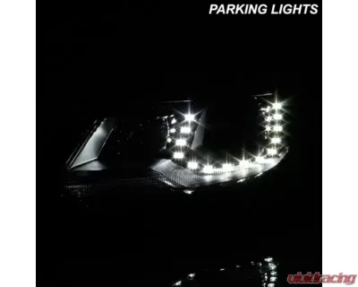 Xtune Chrome Projector LED Headlights with DRL Volkswagen Tiguan 2012-2017 - PRO-JH-VWT12-LED-C