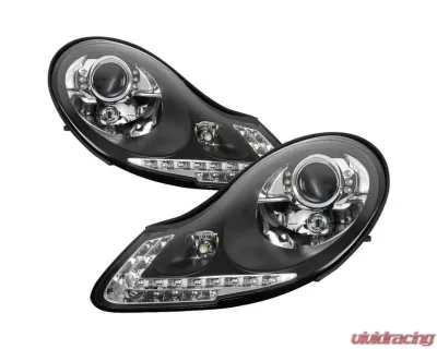 Xtune Black Projector Headlights Porsche Boxster 986 | 911 | 996 1997-2004 - PRO-ON-PBX98697-LED-BK