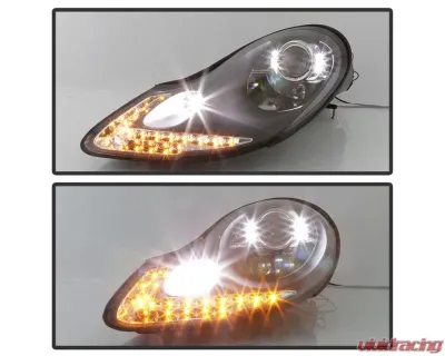 Xtune Black Projector Headlights Porsche Boxster 986 | 911 | 996 1997-2004 - PRO-ON-PBX98697-LED-BK