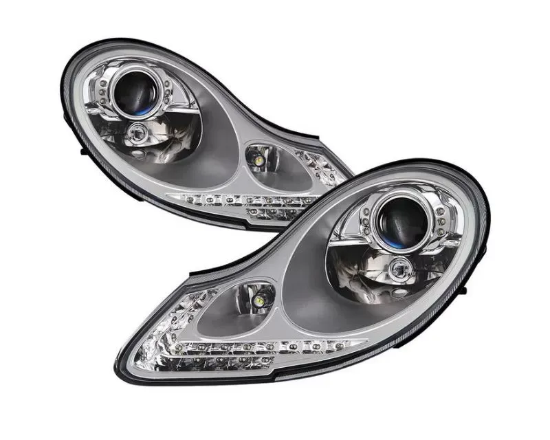 Xtune Chrome Projector Headlights Porsche Boxster 986 | 911 | 996 1997-2004 - PRO-ON-PBX98697-LED-C