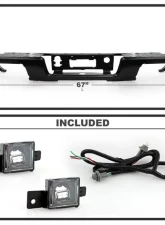 Xtune Black Rear Bumper Face Bar w/o Parking Sensor Holes Chevrolet Colorado | GMC Canyon 2015-2019                                     - RB-CCOL15-BK - Image 2