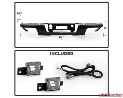 Xtune Black Rear Bumper Face Bar w/o Parking Sensor Holes Chevrolet Colorado | GMC Canyon 2015-2019 - RB-CCOL15-BK