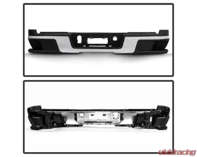Xtune Chrome Rear Bumper Assembly w/o Parking Sensor Holes Chevrolet Colorado | GMC Canyon 2015-2019 - RB-CCOL15-SET-C