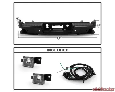 Xtune Black Rear Bumper Assembly w/ Parking Sensor Holes Chevrolet Colorado | GMC Canyon 2019 - RB-CCOL15-WS-SET-BK