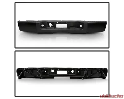 Xtune Black OEM Style Steel Rear Bumper Chevrolet Silverado | GMC Sierra 1500 2007-2013 - RB-CS07-SET-BK
