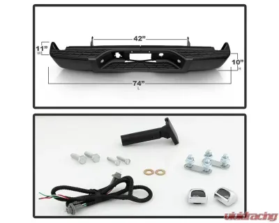 Xtune Black OEM Style Steel Rear Bumper Chevrolet Silverado | GMC Sierra 1500 2007-2013 - RB-CS07-SET-BK