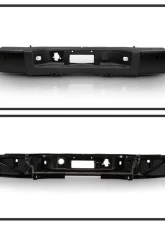 Xtune Black OEM Style Steel Rear Bumper w/ Parking Sensors Hole Chevrolet Silverado | GMC Sierra 1500 2007-2013                                     - RB-CS07-SET-WS-BK - Image 2