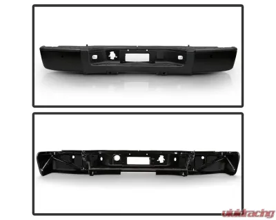 Xtune Black OEM Style Steel Rear Bumper w/ Parking Sensors Hole Chevrolet Silverado | GMC Sierra 1500 2007-2013 - RB-CS07-SET-WS-BK