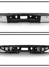 Xtune Chrome OEM Style Steel Rear Bumper w/ Park Assist Sensor Holes Chevrolet Silverado | GMC Sierra 2007-2010                                     - RB-CS0725-SET-WS-C - Image 2