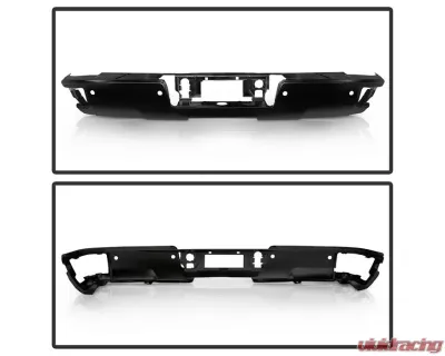Xtune Black Rear Steel Bumper w/ Park Assist Sensor Holes Chevrolet Silverado | GMC Sierra 1500 2014-2018 - RB-CS14-WS-BK