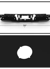 Xtune Black Rear Steel Bumper w/ Park Assist Sensor Holes Chevrolet Silverado | GMC Sierra 1500 2014-2018                                     - RB-CS14-WS-BK - Image 6
