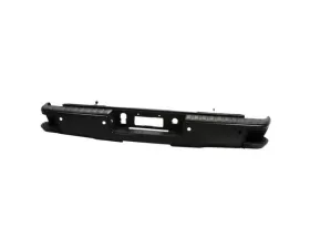 Xtune Black Rear Steel Bumper w/ Park Assist Sensor Holes Set Chevrolet Silverado | GMC Sierra 1500 2014-2018