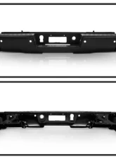 Xtune Black Rear Steel Bumper w/ Park Assist Sensor Holes Set Chevrolet Silverado | GMC Sierra 1500 2014-2018                                     - RB-CS14-WS-SET-BK - Image 2