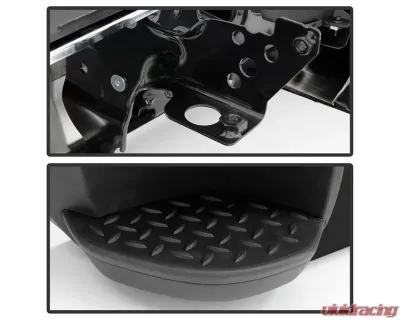 Xtune Black Rear Steel Bumper w/ Park Assist Sensor Holes Set Chevrolet Silverado | GMC Sierra 1500 2014-2018 - RB-CS14-WS-SET-BK