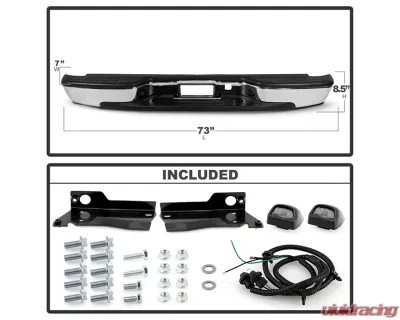 Xtune Chrome Rear Steel Bumper Set Chevrolet Silverado | GMC Sierra 1999-2007 - RB-CS9915-SET-C