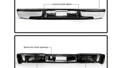 Xtune Chrome Rear Steel Bumper Set Chevrolet Silverado | GMC Sierra 1999-2007                                     - RB-CS9915-SET-C - Image 3