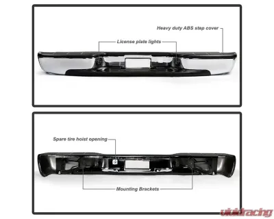 Xtune Chrome Rear Steel Bumper Set Chevrolet Silverado | GMC Sierra 1999-2007 - RB-CS9915-SET-C