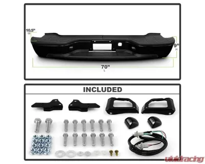 Xtune Black OEM Style Steel Rear Bumper Set Chevrolet Suburban | Tahoe | GMC Yukon | Yukon XL 2000-2006 - RB-CSUB00-SET-BK