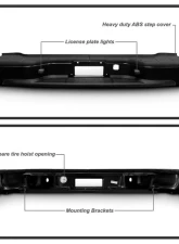 Xtune Black OEM Style Steel Rear Bumper Set Chevrolet Suburban | Tahoe | GMC Yukon | Yukon XL 2000-2006                                     - RB-CSUB00-SET-BK - Image 3