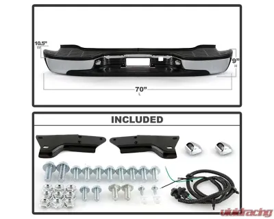 Xtune Chrome OEM Style Steel Rear Bumper Set Chevrolet Suburban | Tahoe | GMC Yukon | Yukon XL 2000-2006 - RB-CSUB00-SET-C