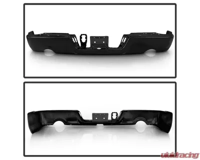 Xtune Black OEM Style Steel Rear Bumper w/ Dual Exhaust Dodge Ram | Ram 1500 2009-2018 - RB-DR09-DE-BK