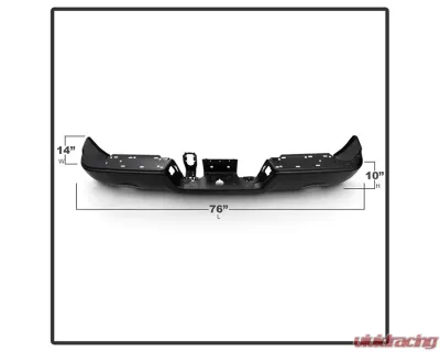 Xtune Black OEM Style Steel Rear Bumper w/ Dual Exhaust Dodge Ram | Ram 1500 2009-2018 - RB-DR09-DE-BK