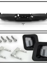 Xtune Black OEM Style Steel Rear Bumper w/ Dual Exhaust Set Dodge Ram | Ram 1500 2009-2018                                     - RB-DR09-SET-DE-BK - Image 6
