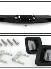 Xtune Black Corner Step Style Steel Rear Bumper Set Dodge Ram | Ram 2009-2019                                     - RB-DR09CS-SET-BK - Image 3
