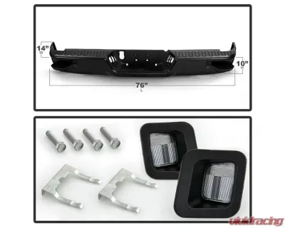 Xtune Black Corner Step Style Steel Rear Bumper Set Dodge Ram | Ram 2009-2019 - RB-DR09CS-SET-BK