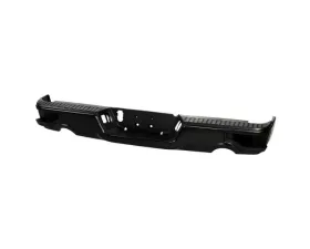 Xtune Black Corner Step Style Steel Rear Bumper w/ Dual Exhaust Set Dodge Ram | Ram 1500 2009-2019