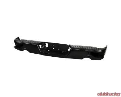 Xtune Black Corner Step Style Steel Rear Bumper w/ Dual Exhaust Set Dodge Ram | Ram 1500 2009-2019 - RB-DR09CS-SET-DE-BK