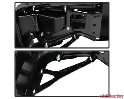 Xtune Black Corner Step Style Steel Rear Bumper w/ Dual Exhaust Set Dodge Ram | Ram 1500 2009-2019 - RB-DR09CS-SET-DE-BK