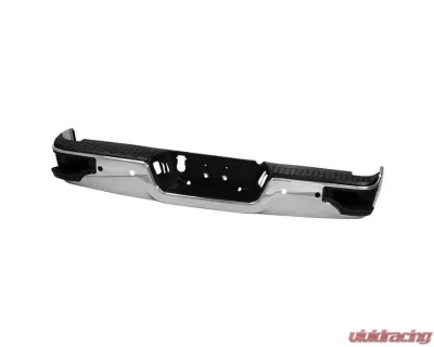 Xtune Chrome Corner Step Style Steel Rear Bumper w/ Parking Sensor Hole Set Dodge Ram | Ram 2009-2019 - RB-DR09CS-SET-WS-C
