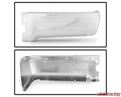 Xtune Chrome Right Styleside Rear Bumper End Cap w/o Sensor Hole Ford F150 2009-2014 - RB-FF15009-BE-R