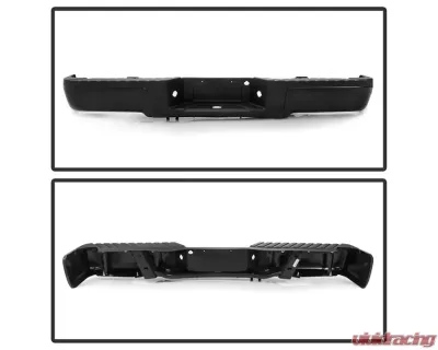 Xtune Black Styleside Standard Bed w/o Parking Sensor Holes & Hitch Rear Bumper Assembly Ford F150 2009-2014 - RB-FF15009-SET-BK