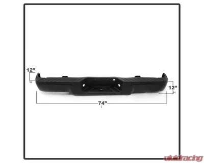 Xtune Black Styleside Standard Bed w/o Parking Sensor Holes & Hitch Rear Bumper Assembly Ford F150 2009-2014 - RB-FF15009-SET-BK