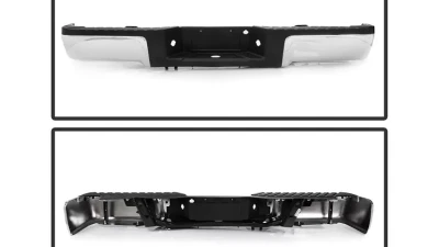 Xtune Chrome Styleside Standard Bed w/o Parking Sensor Holes & Hitch Rear Bumper Assembly Ford F150 2009-2014                                     - RB-FF15009-SET-C - Image 2