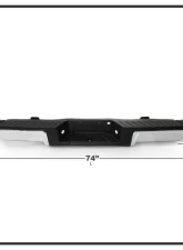 Xtune Chrome Styleside Standard Bed w/o Parking Sensor Holes & Hitch Rear Bumper Assembly Ford F150 2009-2014                                     - RB-FF15009-SET-C - Image 6