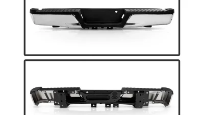 Xtune Chrome Styleside w/o Parking Sensor Holes & Hitch Rear Bumper Assembly Ford F150 2015-2019                                     - RB-FF15015-SET-C - Image 2